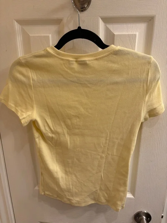 Aritzia Homestretch Rib Tune T-Shirt in Pale Yellow - Picture 3 of 3